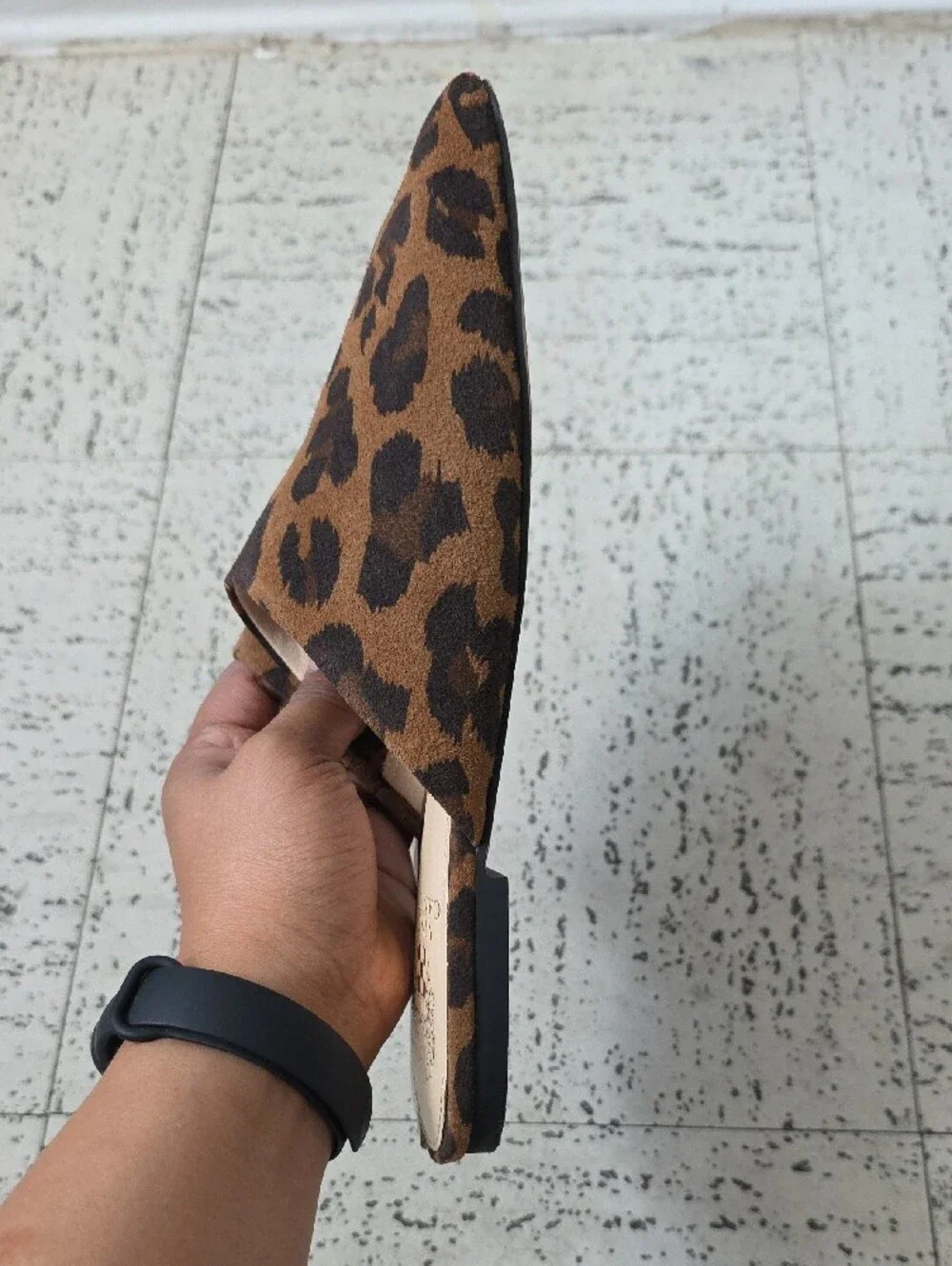Vince Camuto Leopard-Print Slip-On Mules in Brown and Black - Picture 4 of 8